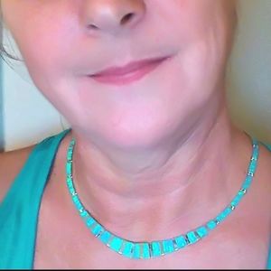 Set of 950 Sterling Silver Blue Fire Opal Set